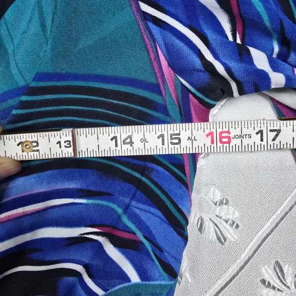 Vintage Sharon Max Midi Dress Women Medium Abstract Print 3/4 Sleeve Artsy 90s - Picture 6 of 10